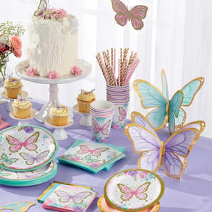 Vajilla Desechable para Fiestas con Diseño de Mariposas Hermosas Personalizadas DAMAI, Platos de Papel para Fiestas - Product Image 4