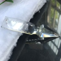 Pièces de lampe à prisme en cristal pour lustre, à tête pleine, taille brillante, en forme de lance