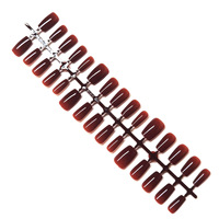 Grandes Faux Ongles Carrés Rouges de Luxe à Presser pour Femme, Pièces d'Art Ongulaire, Patchs de Noël, Nouvel An, Mariage, Vente en Gros Usine