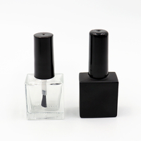 Vente en gros de contenants cosmétiques vides de 10 ml et 15 ml, couvercle coloré, flacon en verre transparent noir pour vernis à ongles
