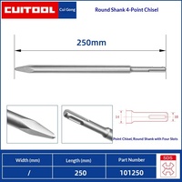 Burin à quatre rainures en acier pointu pour marteau électrique 14x250MM OEM sans manche pour le perçage et la production
