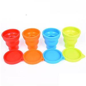YONGLI Portable Silicone Folding Cup Outdoor Travel Covered Coffee Cup Retractable Silicone Collapsible Cup