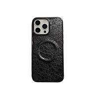 Étui de luxe en cuir à motif peau d'animal avec fermeture magnétique pour iPhone 15 17 Air 16 Pro Max Coque Arrière Housse Funda