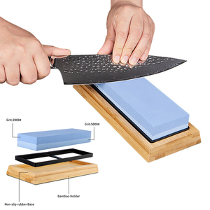 <span class=keywords><strong>Pierre</strong></span> à aiguiser les couteaux Kit de <span class=keywords><strong>pierre</strong></span> à aiguiser 2 côtés Affûtage rapide pour damas et <span class=keywords><strong>couteau</strong></span> de qualité <span class=keywords><strong>avec</strong></span> base en bambou antidérapante - Product Image 1