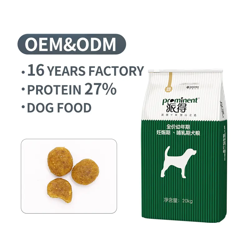 Campione gratuito all'ingrosso cibo biologico secco per animali domestici Premium naturale sano cucciolo di grande razza cibo per cani 20kg