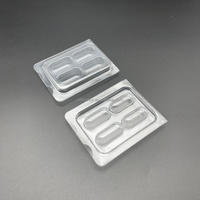 Vente en gros Boîte d'emballage jetable en plastique PET transparent pour 4 gélules, pilules et préservatifs