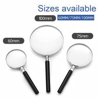 Handheld Reading Magnifiers 60/75/100 mm Metal Frame for Elderly Readers