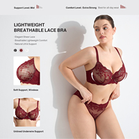 Soutien-gorge en dentelle premium pour femmes Waistdear, sans doublure, à armatures, demi-bonnet, en maille transparente, sexy, vente en gros