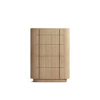 Commode haute à 5 tiroirs sans poignées, en bois massif organique moderne, pour chambre à coucher, salon, hôtel, villa, appartement