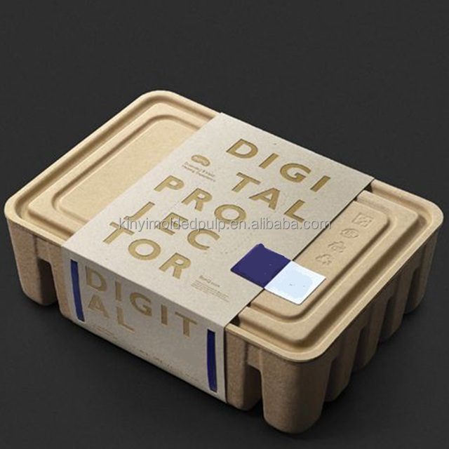 Molded Pulp Box Bamboo Fiber Moulded Pulp Packaging Biodegradable Recyclable Paper Box With Window
