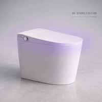 WC intelligent suspendu au sol avec siphon en S, réservoir encastré, bidet en céramique, télécommande, chasse d'eau automatique, pour salle de bain moderne d'appartement