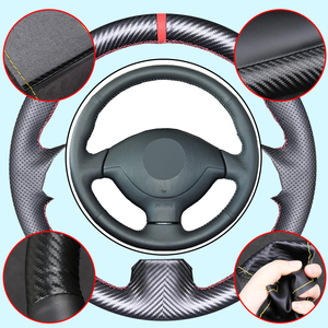 Cubierta de fibra de carbono para <span class=keywords><strong>volante</strong></span> de coche, cubierta para <span class=keywords><strong>volante</strong></span> de coche para <span class=keywords><strong>Suzuki</strong></span> <span class=keywords><strong>Jimny</strong></span> 2005 2006 2007 2008 2009 2010 2011 2012 2013 - Product Image 1