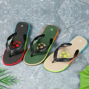 Fashion Men's Soccer Printed <b>Flip</b> <b>Flops</b> <b>Sport</b> Style Anti-Slip Beach Sandals EVA Sole Football Slippers - Product Image 1