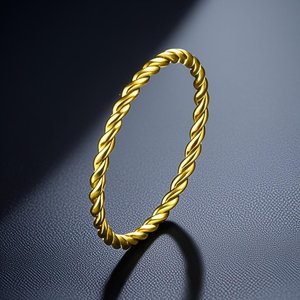 Anello da Donna in Acciaio Inossidabile, Sottile, Semplice e alla Moda, con Design a Spirale Intrecciata - Product Image 4