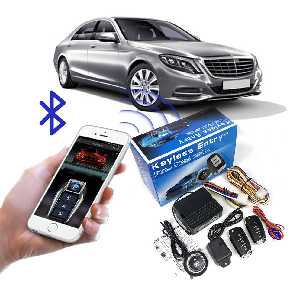 CARQSENG 433MHz Car Alarm System BT Smart Phone App Control 10-50m ...