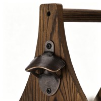 Porte-bouteille de bière en bois gravé avec logo personnalisé, sac de transport en bois pour la maison, la cuisine et les pique-niques