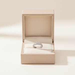 Anillo de encaje hueco más vendido, oro blanco macizo de 18 quilates, anillo de compromiso con diamantes naturales, anillo de boda para chicas - Product Image 6