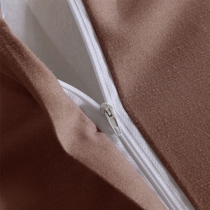 워싱된 면 소재 크로스보더 맞춤형 이불 커버, 베갯잇, 피티드 시트, 싱글 세트, 단색, 홈웨어용 스커트 포함 - Product Image 4