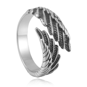 Wing Shape <b>Titanium</b> Steel <b>Ring</b> Men's Punk Style Fashion Jewelry Gold Color 24030 - Product Image 5