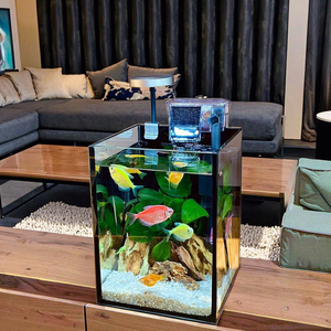 Pierres verticales d'<span class=keywords><strong>aquarium</strong></span> d'aquaculture de luxe moderne grand filtre de réservoir de poissons conception rectangulaire en plastique durable pour la salle à manger - Product Image 2