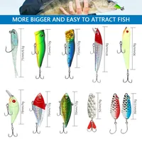MAXSEN 24pcs Bass Trout Pike Set Craw Fish Shrimp Soft Bait Swimbait Popper Spoon Spinner Snap Jig Head Freshwater Fishing