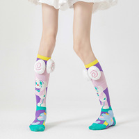 Chaussettes mi-mollet antidérapantes à imprimé animal chiot, oreilles de chien 3D en peluche grandes et souples, mignonnes et amusantes pour femmes