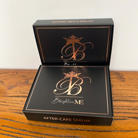 Lettres brillantes impression paquet de luxe produits de beauté boîte de papier cosmétique ensemble cadeau boîte d'emballage boîte de carte de papier noir