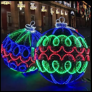 Guirlande lumineuse de Noël pour extérieur, boules LED rondes suspendues, 80 cm - Product Image 5