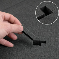 Insert en mousse de polyuréthane noire à grille cubique, durable et protectrice, pour l'intérieur des boîtes à outils