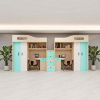 Lit superposé en bois moderne et polyvalent pour économiser de l'espace, avec bureau et escalier de rangement, pour chambre d'adolescent garçon