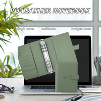 Carnet à feuilles mobiles en similicuir PU, idéal pour le budget, avec pochettes de reliure et cartes de classement, pour collectionneurs (seulement les reliures)