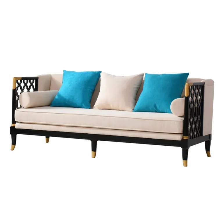 Luxuriöse büro möbel natürliche holz rahmen 123 sitzer lounge sessel nachahmung leder sofa set