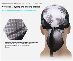 Bandana unisexe noir et blanc à double face imprimé, motif tie-dye à pois, motif œil de bête, foulard pour la tête, pour le cyclisme, la course à pied, les activités de plein air - Product Image 3