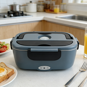 Chauffe-plat électrique 2-en-1 pour voiture et maison, boîte à lunch chauffante en acier inoxydable, portable, chauffage électrique KL01002 - Product Image 1