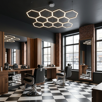 Plafonnier LED modulaire hexagonal, panneau en nid d'abeille, blanc chaud, blanc froid, pour salon de coiffure, salle de bain, loft