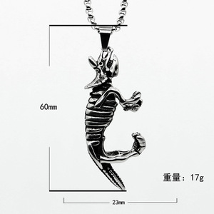 Europe et les États-Unis rétro faire vieux Triceratops dinosaure personnalité tendance hommes emballage indépendant titane acier pend - Product Image 1