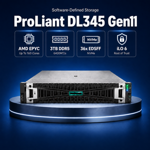 Serveur Rack 2U ProLiant DL345 Gen11 avec processeur EPYC 160 cœurs, 3 To DDR5 6400 MHz, 36x EDSFF NVMe PCIe Gen5, Stockage Logiciel Défini (SDS) et GPU - Product Image 1