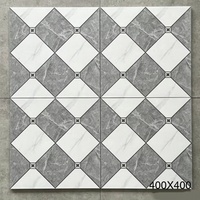 Carreaux de sol en céramique antidérapants et résistants à l'usure ; finition mate 400x400 ; carreaux modernes minimalistes pour cuisine, salle de bain, balcon, cour