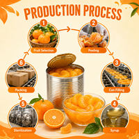 Jeruk Mandarin Kaleng 850g dalam Sirup Ringan Tutup Mudah Dibuka Merek Pribadi Ukuran Kustom Produsen Grosir