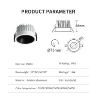 Spots encastrés étanches IP65 de haute qualité, dimmables Dali, luminaires LED pour éclairage commercial