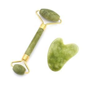 SFM Hochwertiges Grünes Jade Roller Gesichtsmassage-Set, Jade Guasha Stein, Bestseller Körpermassagegerät, Box-Verpackung für den Heimgebrauch - Product Image 1