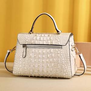 กระเป๋าถือหนังแท้ลายจระเข้แบบสั่งทำพิเศษ หนังวัวคุณภาพพรีเมียม กระเป๋าสะพายไหล่ผู้หญิง แฟชั่นกระเป๋าถือแบบสะพายข้าง มีซิป - Product Image 2