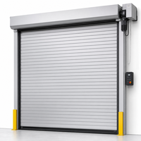 Système de volet roulant industriel robuste - Porte commerciale en aluminium résistant aux intempéries, cadre de sécurité ignifuge 3h, 65dBA
