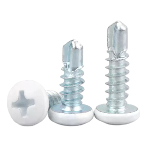 Tornillos Autoperforantes de Cabeza Plana Pintados de Blanco, de Acero al Carbono, M3.5-M4.8, Fijaciones para Aluminio y Chapa Metálica - Product Image 1