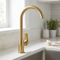 Robinet de cuisine moderne en laiton à poignée unique avec cartouche céramique, pour usage hôtelier, eau chaude/froide