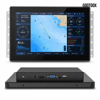 Monitor de Pantalla Táctil Integrado de 15.6 Pulgadas, Resistente al Agua IP65 para Uso Marino y en Exteriores, Relación de Aspecto 16:9, HDMI, VGA, USB, Montaje en Panel Frontal, Pantalla LCD