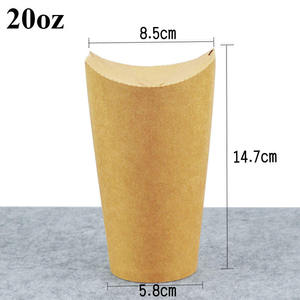 Boîtes en papier pliables jetables personnalisées de <span class=keywords><strong>12</strong></span> <span class=keywords><strong>oz</strong></span> en forme de cône pour frites avec sauce, vente en gros - Product Image 6