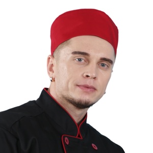 Mũ Đầu Bếp Đầu Bếp Màu Đỏ Hồng - Product Image 1