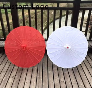Custom Logo Embroidered Paper Parasol, 84cm Diameter, Wedding and Home Decor - Product Image 2