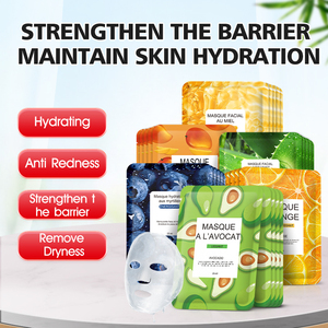 Grosir masker lembar wajah pelembab China pembersih wajah Blueberry jeruk madu Aloe Vera alpukat - Product Image 2